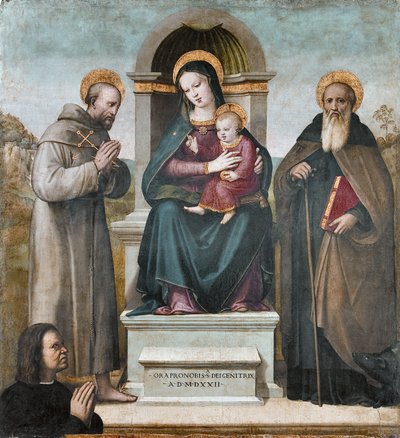 Madonna auf dem Thron mit Kind und Heiligen von Raffaello Piccinelli